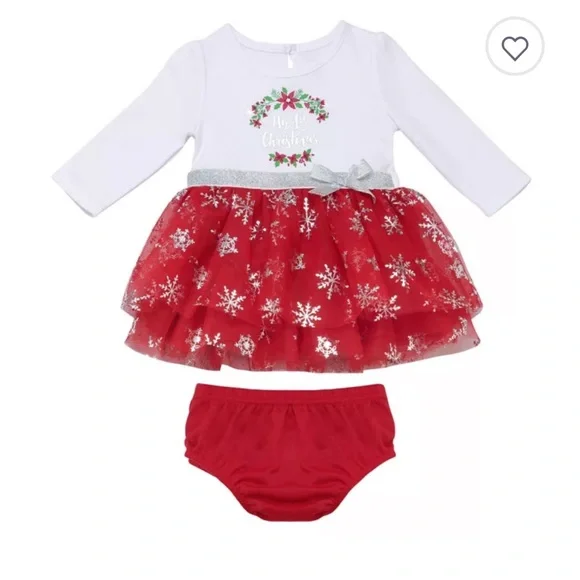 Baby Starters | Matching Sets | Baby Starters Baby Girl 2piece My St Christmas  Dress And Diaper Cover Set | Poshmark